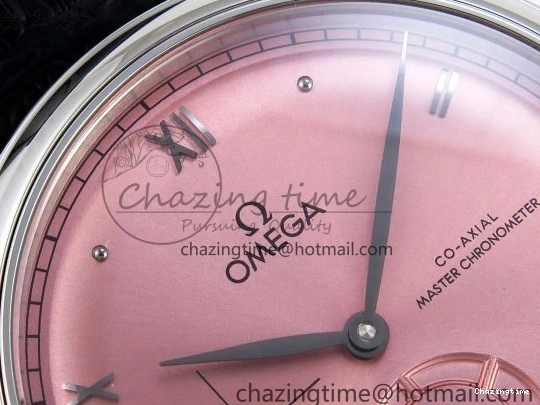 0421 AllSeason De Ville Power Reserve SS MKF 1:1 Best Edition Pink Dial on Black Leather Strap 7738